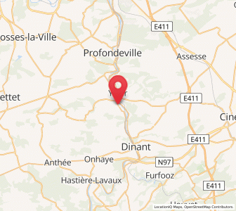 Map of Anhée, Wallonia