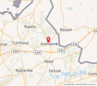 Map of Arendonk, Flanders