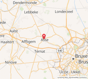 Map of Asse, Flanders