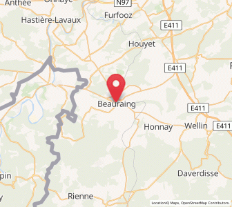 Map of Beauraing, Wallonia