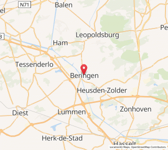 Map of Beringen, Flanders