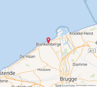 Map of Blankenberge, Flanders