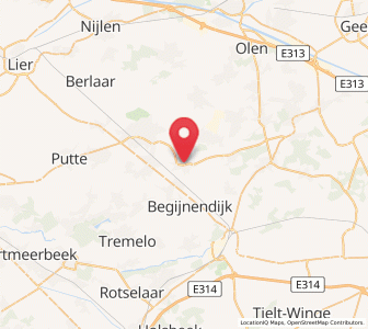 Map of Booischot, Flanders