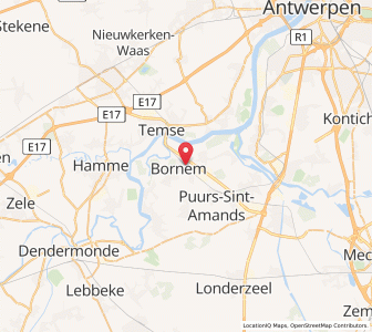 Map of Bornem, Flanders