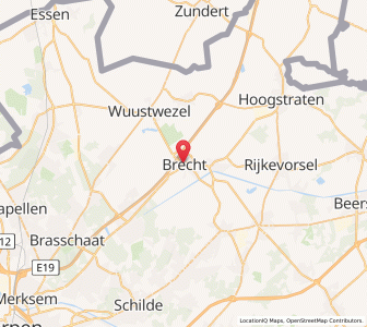 Map of Brecht, Flanders