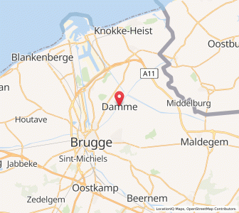 Map of Damme, Flanders