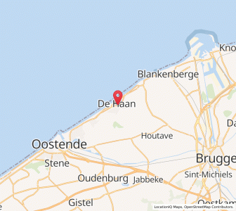 Map of De Haan, Flanders
