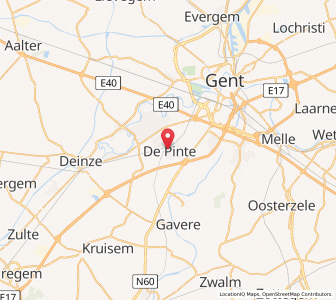 Map of De Pinte, Flanders