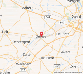 Map of Deinze, Flanders