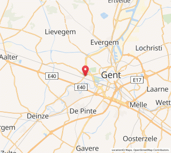 Map of Drongen, Flanders