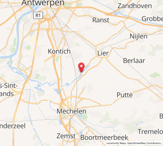 Map of Duffel, Flanders