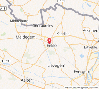 Map of Eeklo, Flanders