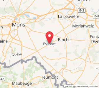 Map of Estinnes-au-Mont, Wallonia