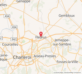Map of Fleurus, Wallonia