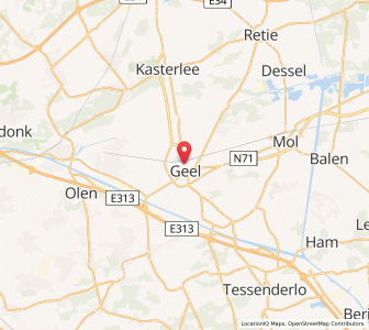 Map of Geel, Flanders