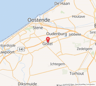 Map of Gistel, Flanders