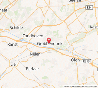 Map of Grobbendonk, Flanders