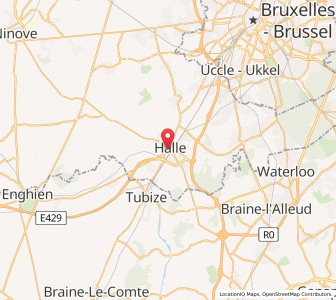 Map of Halle, Flanders