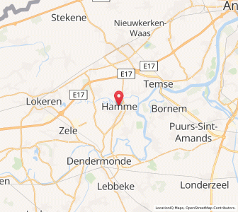 Map of Hamme, Flanders