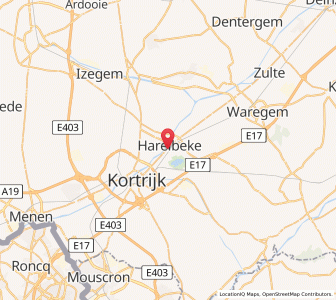 Map of Harelbeke, Flanders