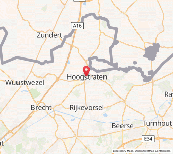 Map of Hoogstraten, Flanders