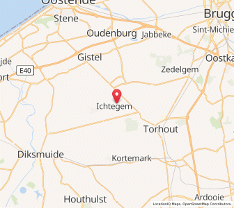 Map of Ichtegem, Flanders