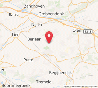 Map of Itegem, Flanders