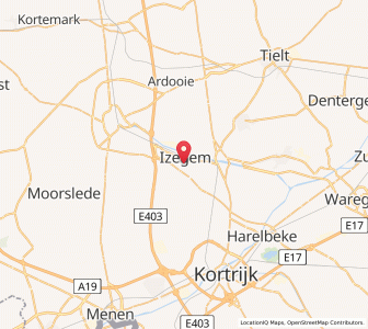 Map of Izegem, Flanders