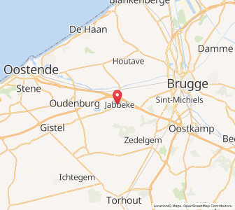 Map of Jabbeke, Flanders