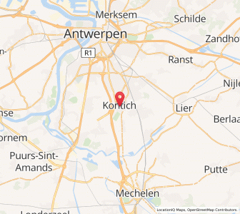 Map of Kontich, Flanders