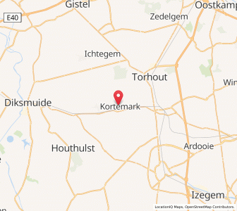 Map of Kortemark, Flanders