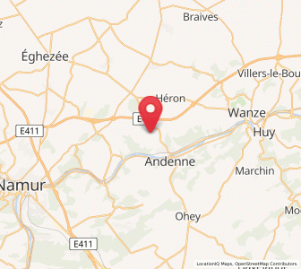 Map of Landenne, Wallonia