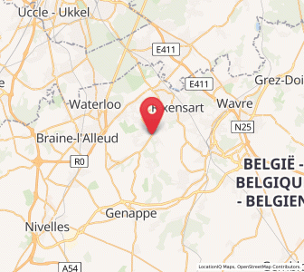 Map of Lasne, Flanders