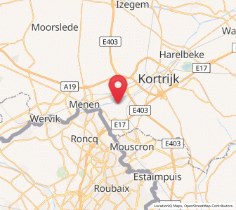 Map of Lauwe, Flanders