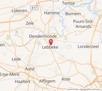 Map of Lebbeke, Flanders