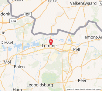 Map of Lommel, Flanders