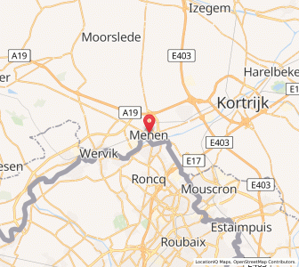 Map of Menin, Flanders