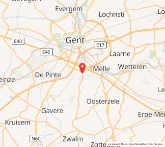 Map of Merelbeke, Flanders