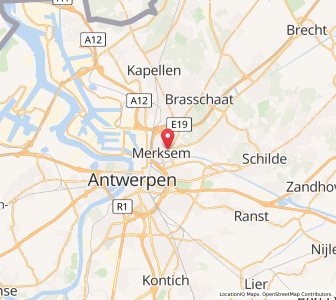 Map of Merksem, Flanders