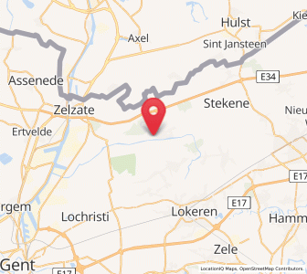 Map of Moerbeke, Flanders