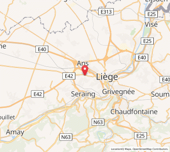 Map of Montegnée, Wallonia