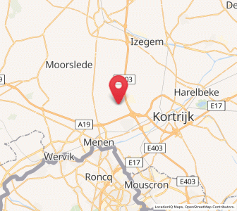 Map of Moorsele, Flanders