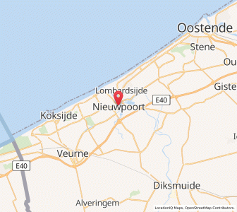 Map of Nieuport, Flanders