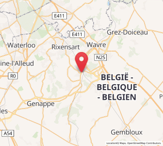 Map of Ottignies, Wallonia