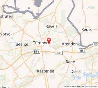 Map of Oud-Turnhout, Flanders