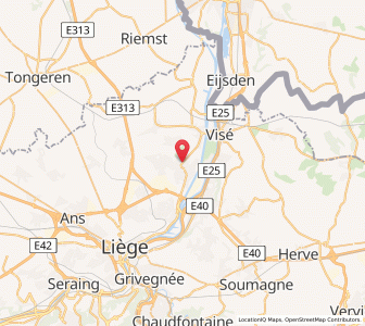 Map of Oupeye, Wallonia