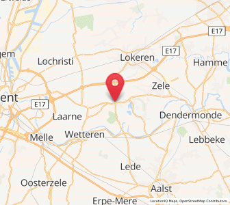 Map of Overmere, Flanders