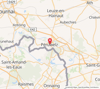 Map of Péruwelz, Wallonia