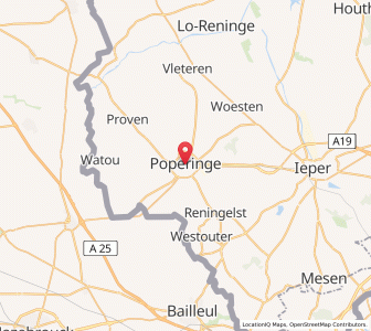 Map of Poperinge, Flanders