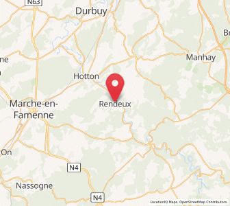 Map of Rendeux, Wallonia